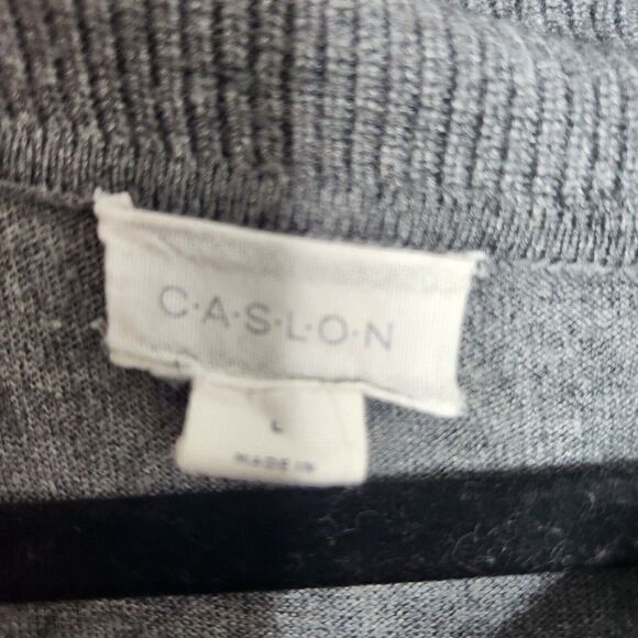 Caslon 3-in-1 Side Slit Convertible Cowl Neck Sweater Tunic Size Large Gray - Picture 11 of 12